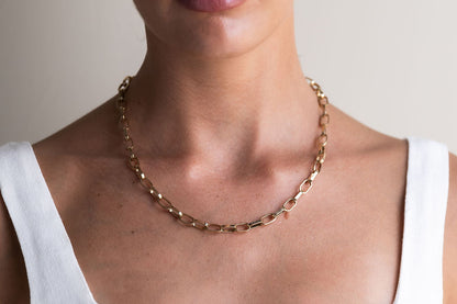 Yellow Gold Paperclip Chain
