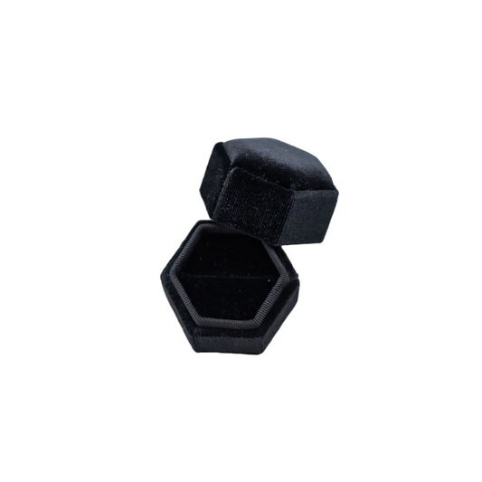 Black Velvet Hexagonal Ring Box