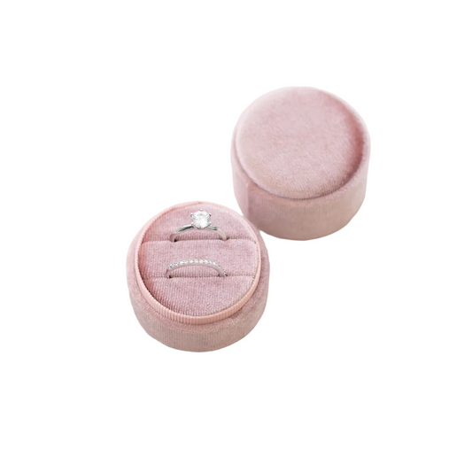 Pink Double Velvet Ring Box