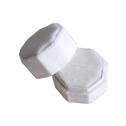 White Velvet Engagement Ring Box