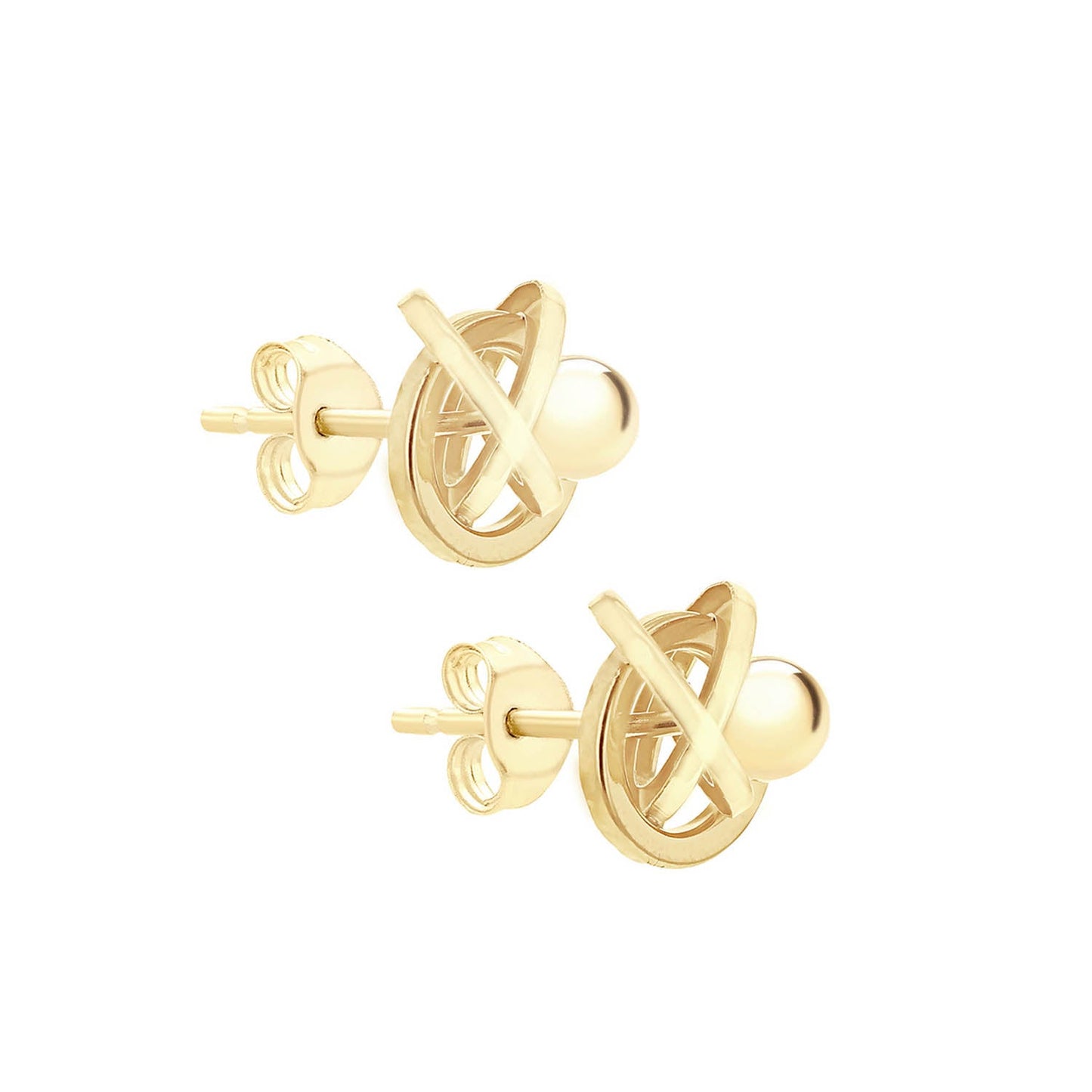 9K Yellow Gold 5mm Knot Ball Stud Earrings