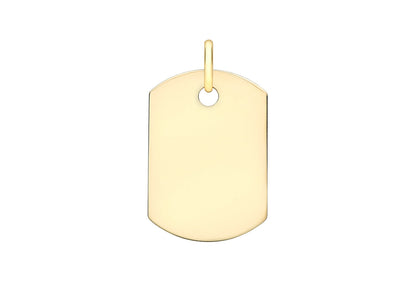 9CT Yellow Gold Small Dog Tag Pendant
