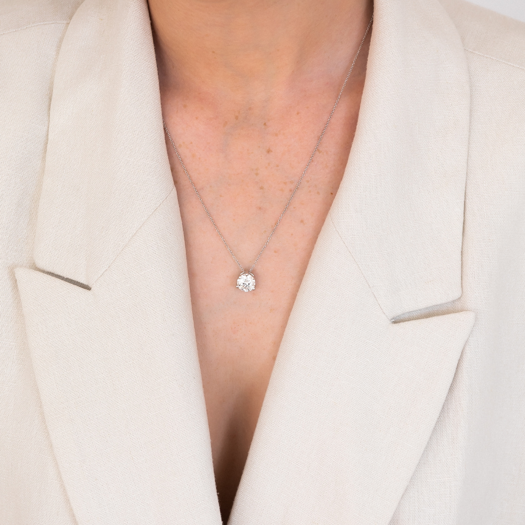 2 carat solitaire diamond necklace white gold | McLean & Co Jewellers Sunshine Coast Australia