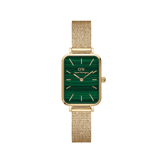Daniel Wellington Quadro 20X26 Pressed Evergold Gold & Green Watch