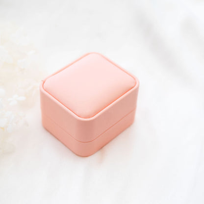 luxury wedding ring box pink closed 