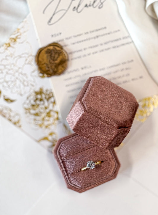 Velvet Wedding Double Ring Box