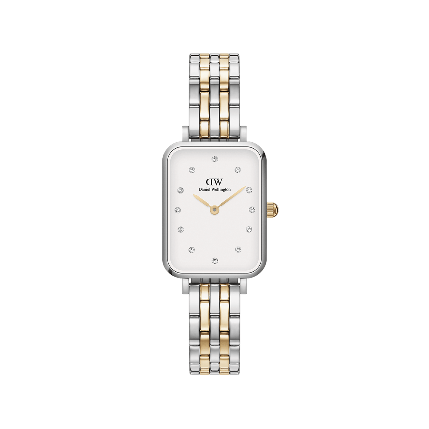 Daniel Wellington Quadro Lumine 20x26 5-Link Gold & Silver White Watch