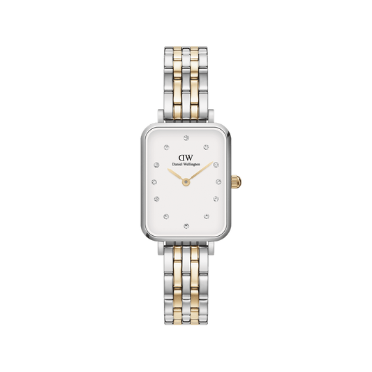 Daniel Wellington Quadro Lumine 20x26 5-Link Gold & Silver White Watch
