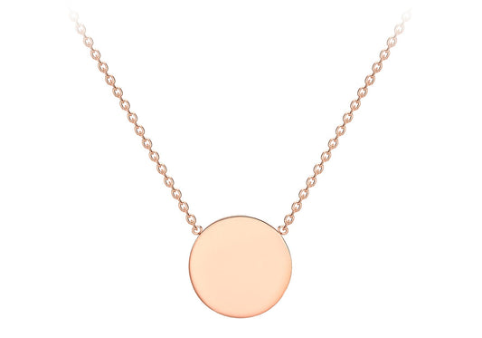 9CT Rose Gold 10mm Disc Adjustable Necklace