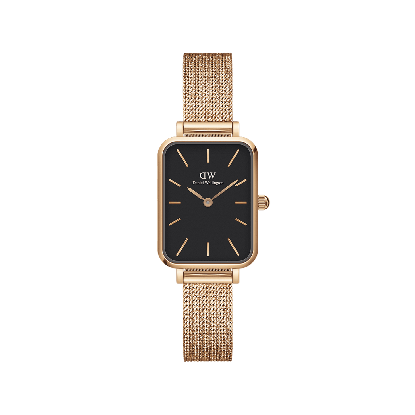 Daniel Wellington Quadro 20X26 Pressed Melrose Rose Gold & Black Watch