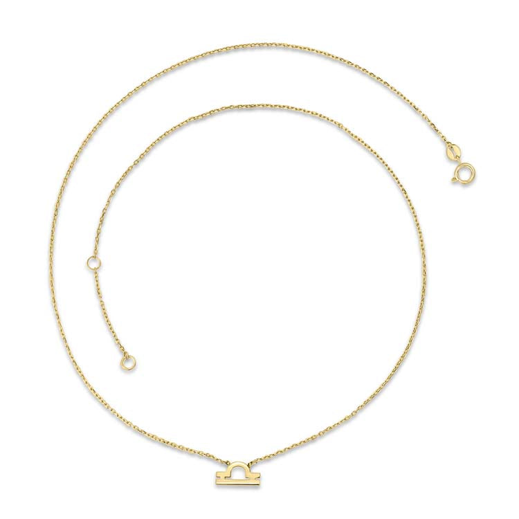 9CT Yellow Gold Libra Zodiac Necklace