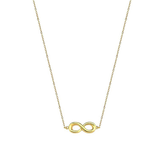 9K Yellow Gold Infinity Necklace 40-45cm