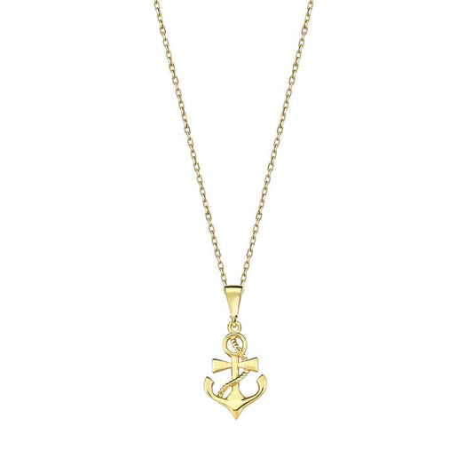 9K Yellow Gold Faith Love Hope Necklace 40-45cm