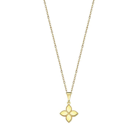 9K Yellow Gold Petite Floral Necklace 40-45cm