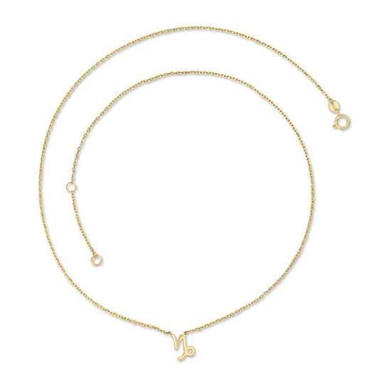 9CT Yellow Gold Capricorn Necklace 40-45cm