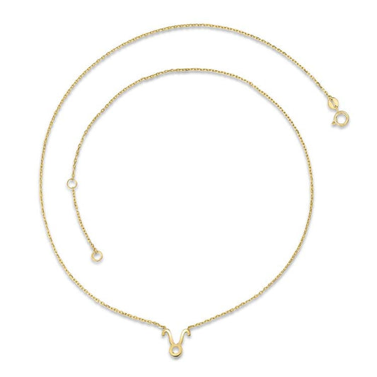 9CT Yellow Gold Taurus Zodiac Necklace 40-45cm