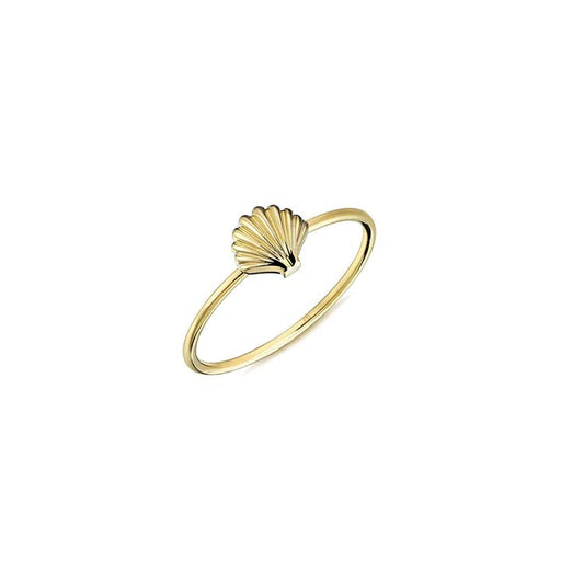 9K Yellow Gold Clam Shell Ring