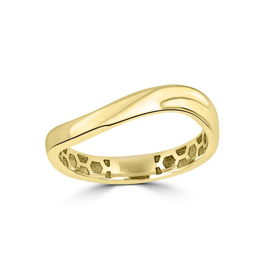 9CT  Yellow Gold Solid Curved Ring