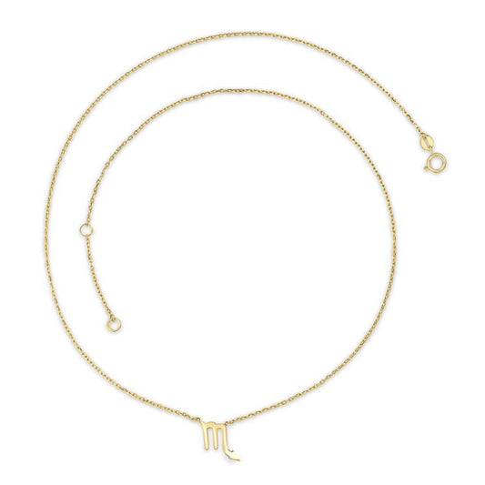 Yellow Gold Scorpio Zodiac Necklace 
