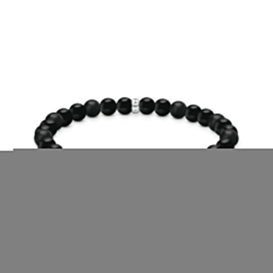 THOMAS SABO Obsidian bracelet with zirconia