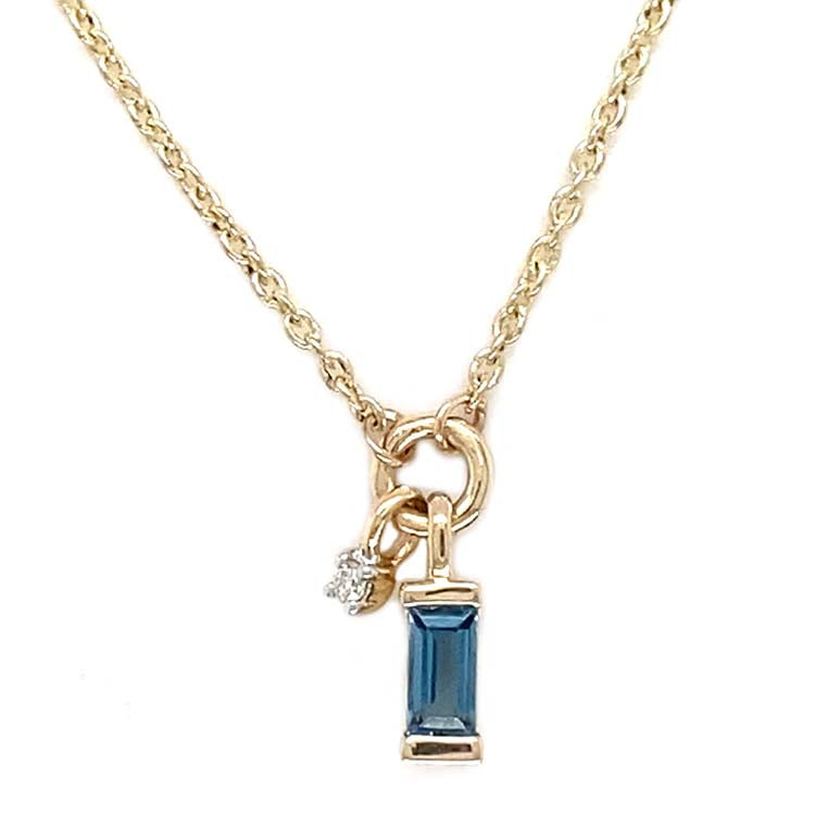 Diamond and Blue Topaz Necklace