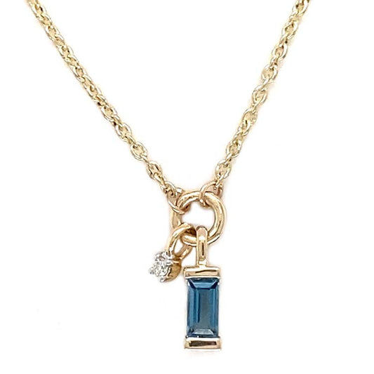 Diamond and Blue Topaz Necklace