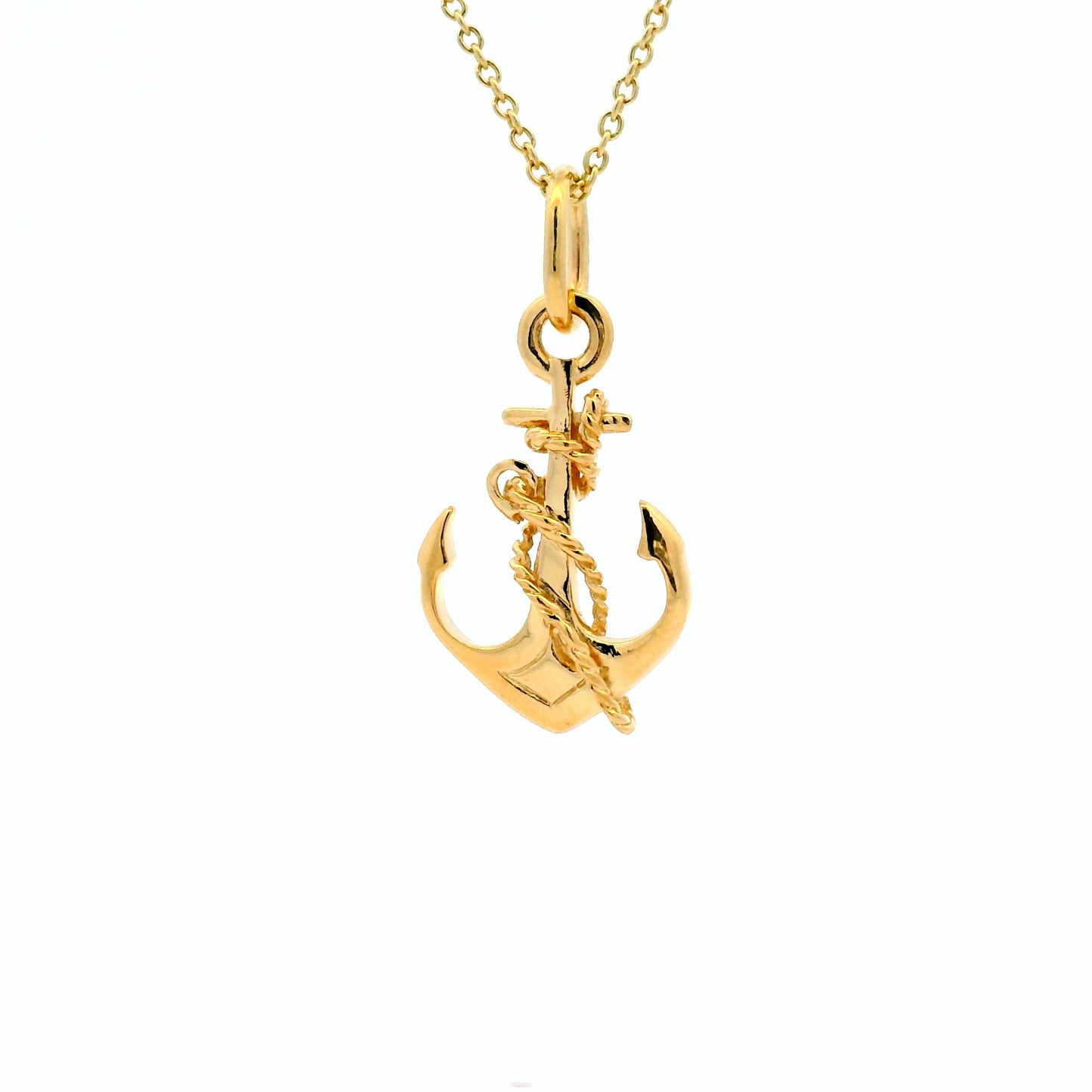 elegant Anchor with rope gold jewellery pendant 