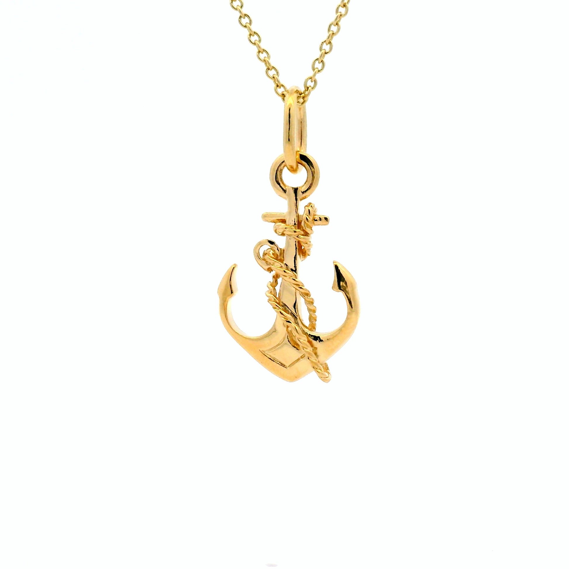 elegant Anchor with rope gold jewellery pendant 