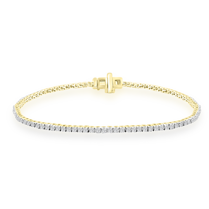 Diamond Tennis Bracelet with 1.00ct Diamonds in 9K Yellow Gold