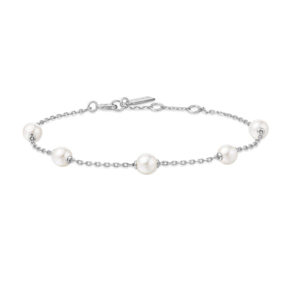 Ania Haie Silver Pearl Station Bracelet