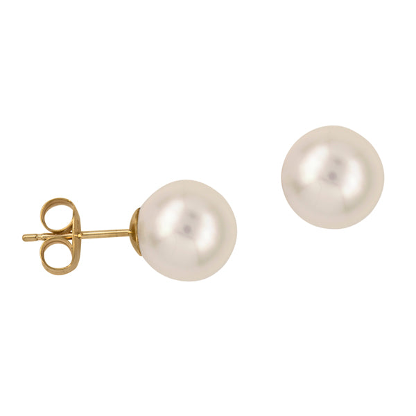 9CT YG Freshwater Pearl Studs