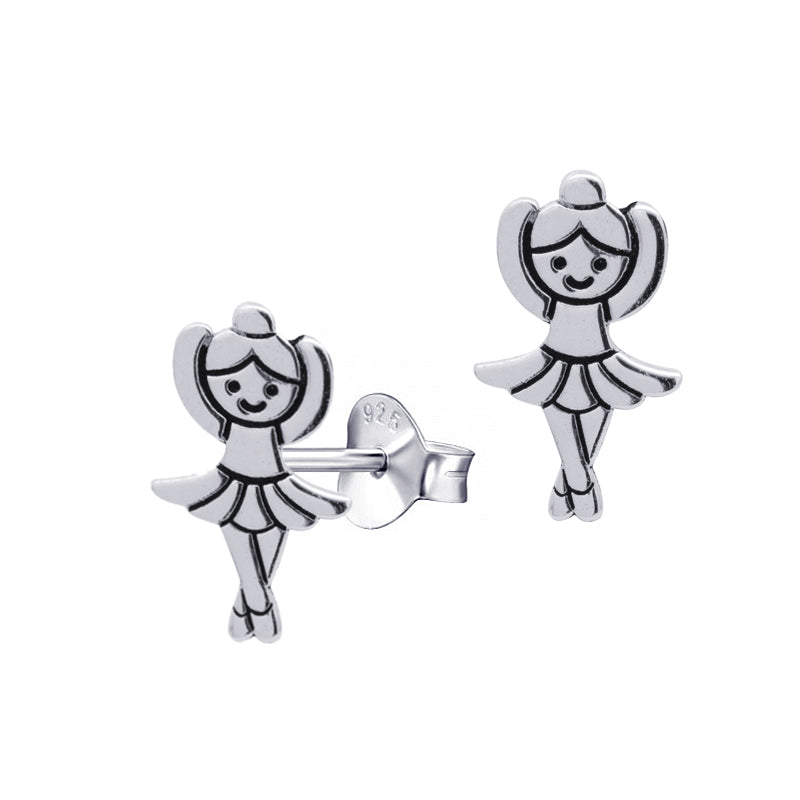 925 Sterling Silver Ballerina Studs