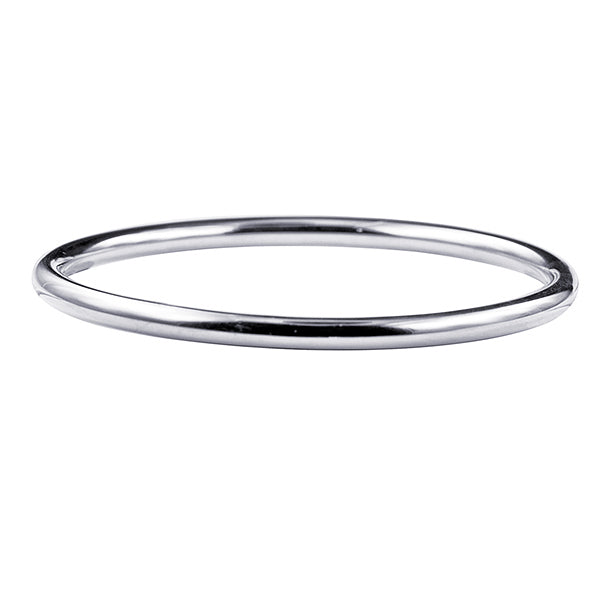 Stainless Steel 4.5mm Round Wire Bangle Rhodium IP