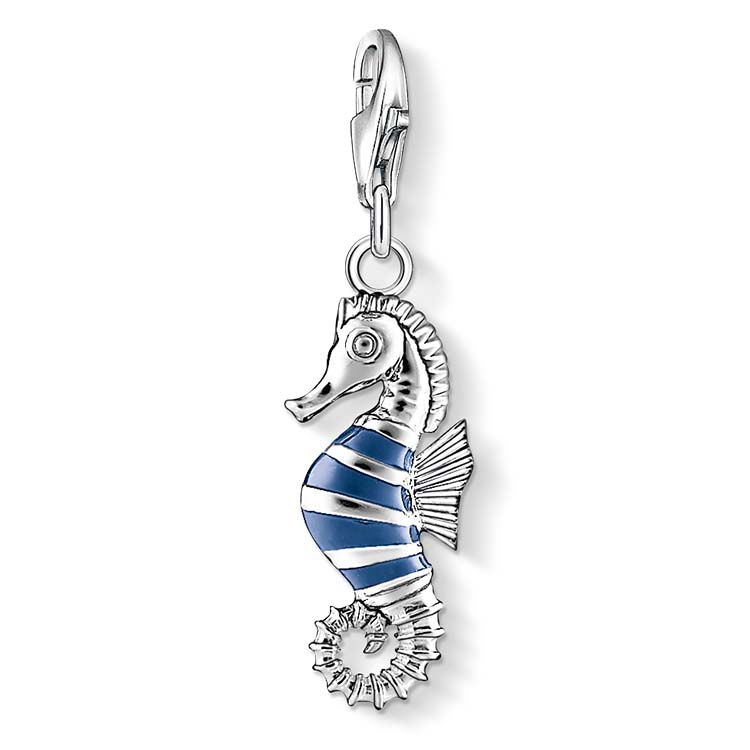 BLUE ENAMEL STRIPE SEAHORSE