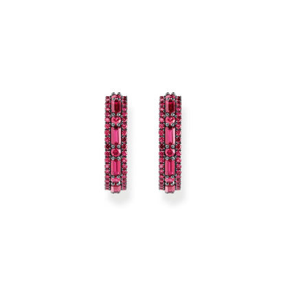 THOMAS SABO Hoop earrings with ruby red stones