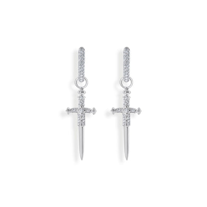 THOMAS SABO Single hoop earring with sword & white stones
