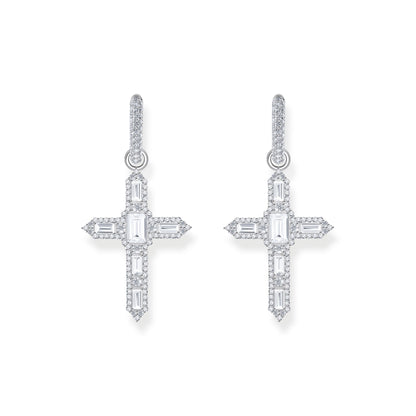 THOMAS SABO Single Cross hoop earring with white zirconia