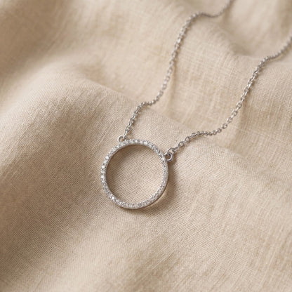 Circle of diamonds necklace minimalistic