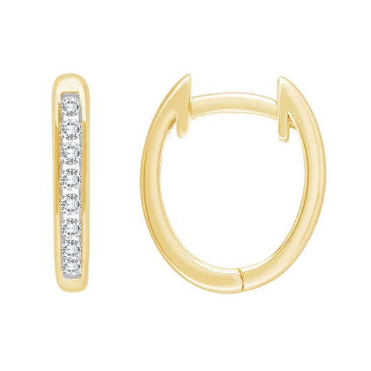 0.15ct Diamond Huggie Earrings in 9K Yellow Gold