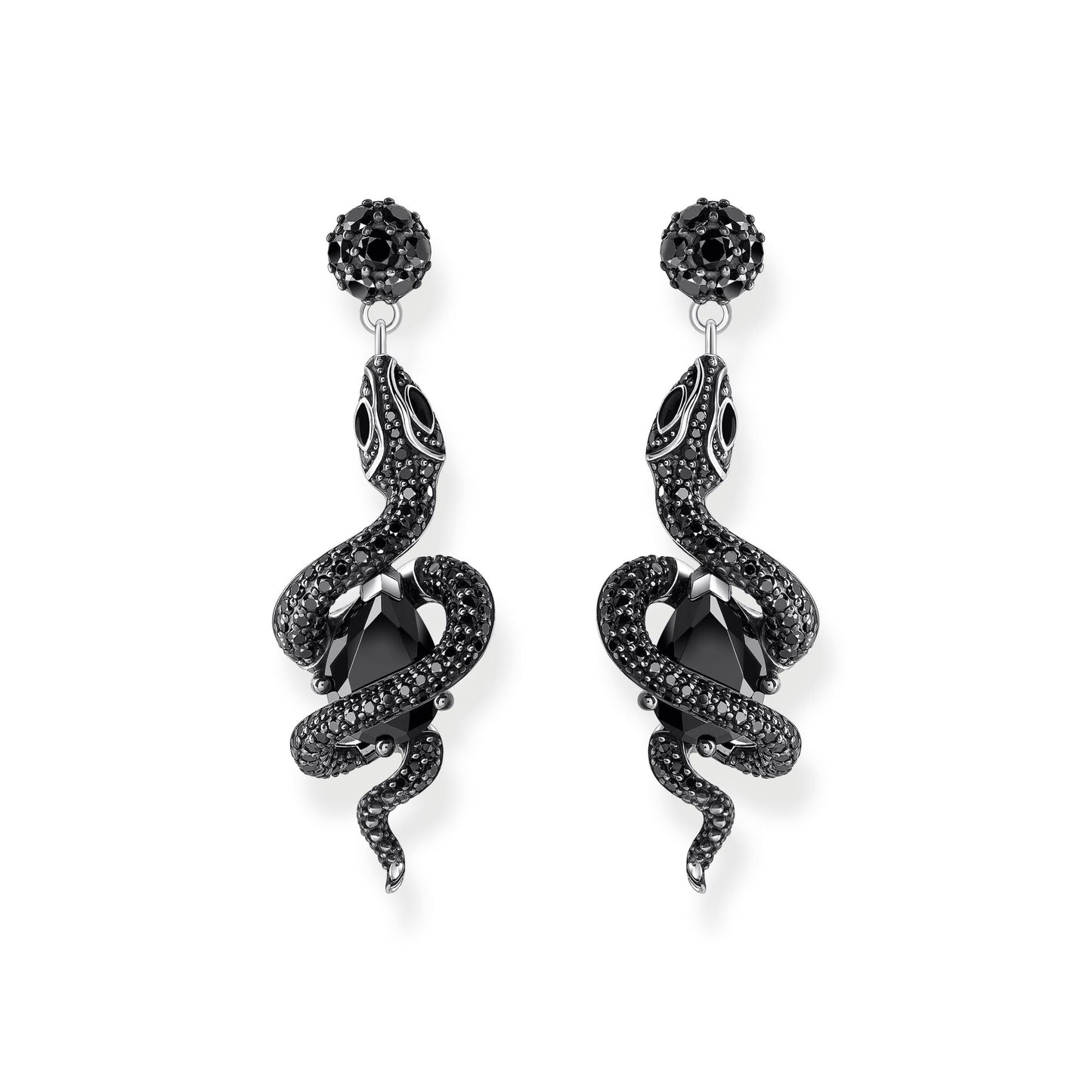 THOMAS SABO Earrings with snake pendant and zirconia