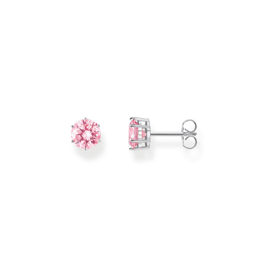 THOMAS SABO Ear studs with big, pink zirconia