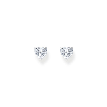 THOMAS SABO Ear studs heart-shaped with white zirconia