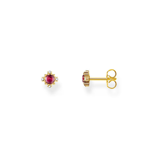 THOMAS SABO Vintage Romance Small ear studs with red sapphire