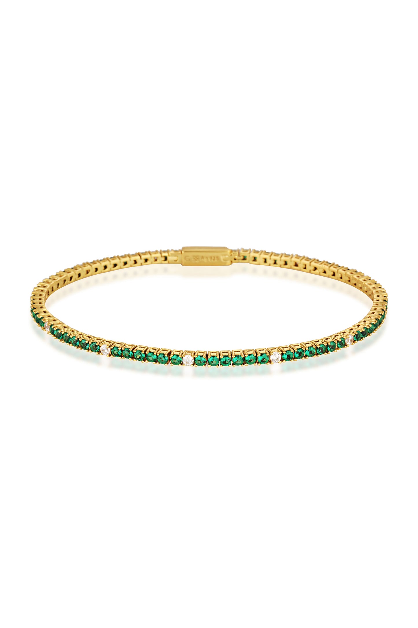 MILESTONE EMERALD 2MM TENNIS BRACELET IN GOLD