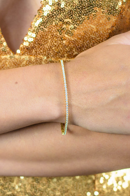 MILESTONE 2MM TENNIS BRACELET IN GOLD