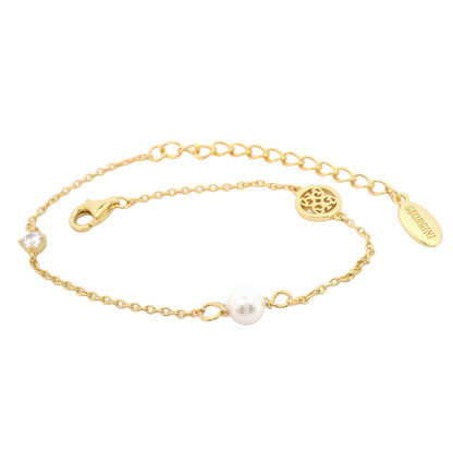 ADAGIO TOUCH OF SPARKLE PEARL BRACELET GOLD 15CM + 4CM