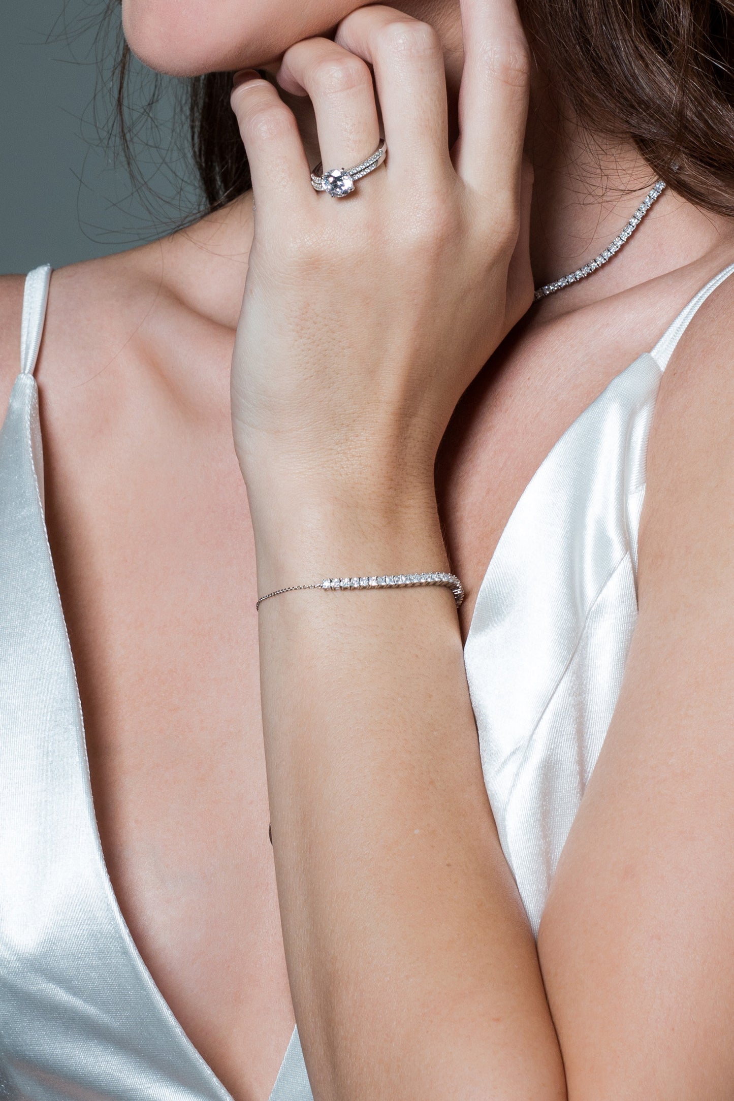 ICONIC BRIDAL VERA 2MM BRACELET SILVER ADJUSTABLE