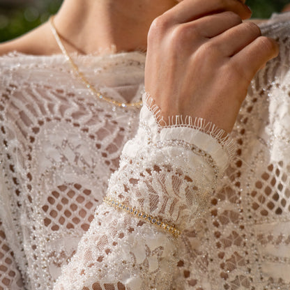 SELENA 3MM TENNIS BRACELET GOLD SMALL 16.5CM