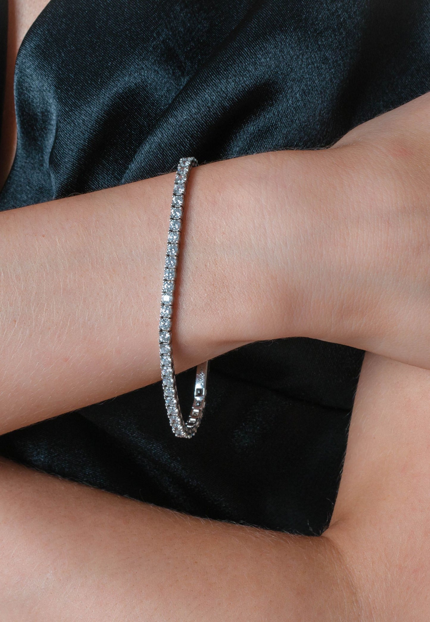 SELENA 3MM TENNIS BRACELET SMALL 16.5CM SILVER