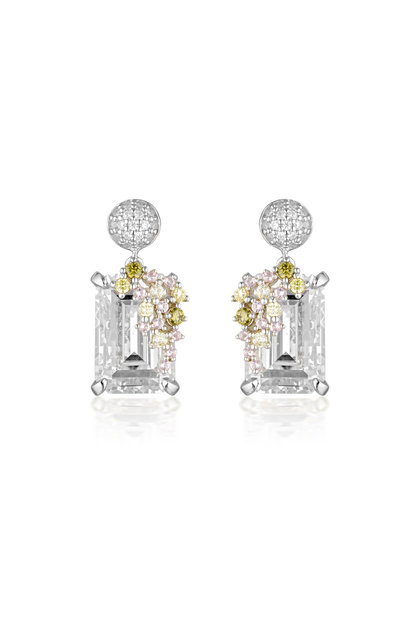 SUMMER SORBET BUBBLEGUM BLOSSOM MULTI COLOURED EARRINGS SILVER